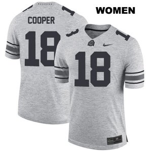 Women's NCAA Ohio State Buckeyes Jonathon Cooper #18 College Stitched Authentic Nike Gray Football Jersey RI20I30XC